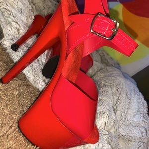 Cherry Red “Jelly-like” Platform Heels